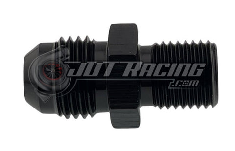 JDT Racing AN6 6AN Male to M12 x 1.25 Male Metric Adapter Fitting, Black Straight Aluminum