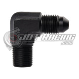 AN3 3AN Male to 1/8" NPT Male 90 Degree Adapter Fitting Black Aluminum (3 Pack)