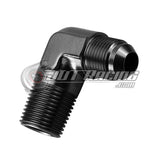 AN3 3AN Male to 1/8" NPT Male 90 Degree Adapter Fitting Black Aluminum (5 Pack)