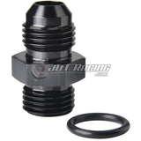 JDT Racing 6AN to -6 ORB O-Ring Boss AN6 6AN Male Adapter Fitting Black Aluminum (4 Pack)