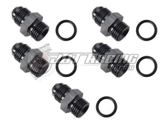 JDT Racing 6AN to -6 ORB O-Ring Boss AN6 6AN Male Adapter Fitting Black Aluminum (5 Pack)