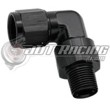 -4AN AN4 Female Swivel to 1/8" NPT Male 90 Degree Adapter Fitting Black Aluminum