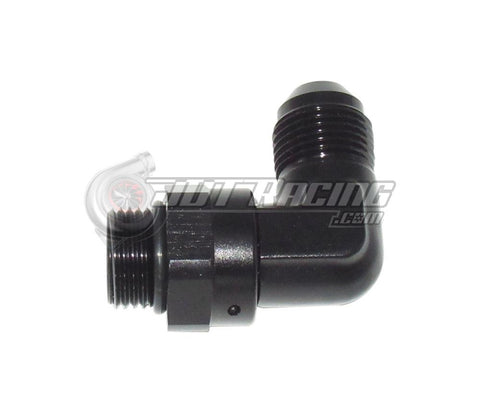 -8AN Flare To -8 ORB Male 90° Degree AN Flare Aluminum Swivel Fitting Black
