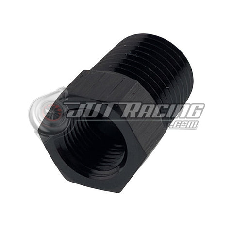 JDT Racing 1/4" NPT Male to 1/8" NPT Female Reducer AN Fitting Adapter Black CNC Aluminum