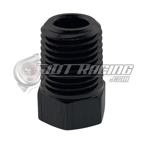 JDT Racing 1/4" NPT Male to 1/8" NPT Female Reducer AN Fitting Adapter Black (2 Pack)