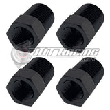 JDT Racing 1/4" NPT Male to 1/8" NPT Female Reducer AN Fitting Adapter Black (4 Pack)