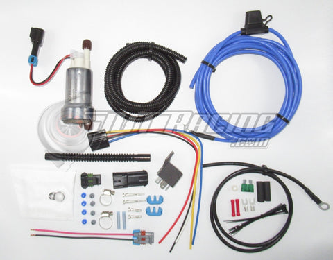 Walbro/TI F90000274 450lph Fuel Pump w/ Install Kit & Rewire Kit E85 Compatible