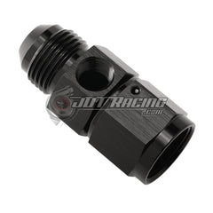 JDT Racing 8AN Male to AN8 Female Swivel Adapter Fitting w/ 1/8" NPT Sensor Port Black