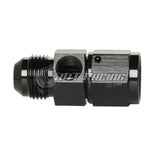 JDT Racing 8AN Male to AN8 Female Swivel Adapter Fitting w/ 1/8" NPT Sensor Port Black