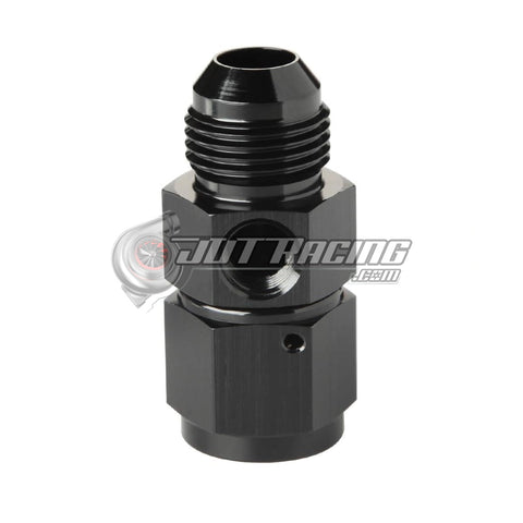 JDT Racing 8AN Male to AN8 Female Swivel Adapter Fitting w/ 1/8" NPT Sensor Port Black