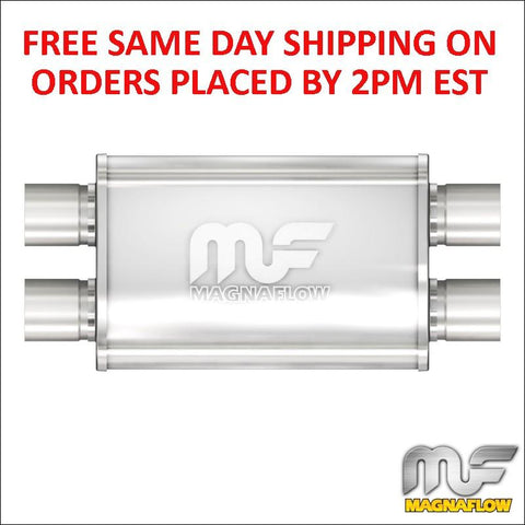 2.5" Magnaflow Stainless Muffler Dual Inlet/Dual Outlet 14" Body Length 11386